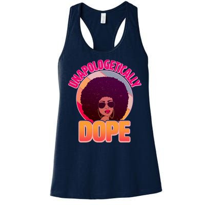 Vintage Unapologetically Dope Black Woman Afro Women's Racerback Tank