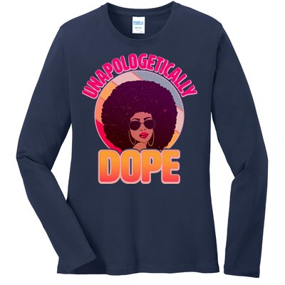 Vintage Unapologetically Dope Black Woman Afro Ladies Long Sleeve Shirt