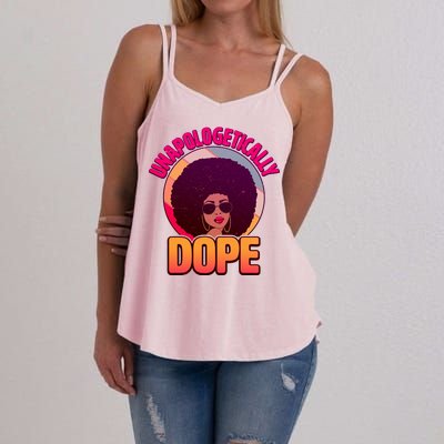 Vintage Unapologetically Dope Black Woman Afro Women's Strappy Tank