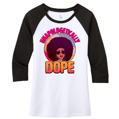 Vintage Unapologetically Dope Black Woman Afro Women's Tri-Blend 3/4-Sleeve Raglan Shirt