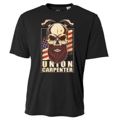 Vintage Union American Carpenter Bearded Skull Cooling Performance Crew T-Shirt