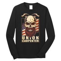 Vintage Union American Carpenter Bearded Skull Long Sleeve Shirt