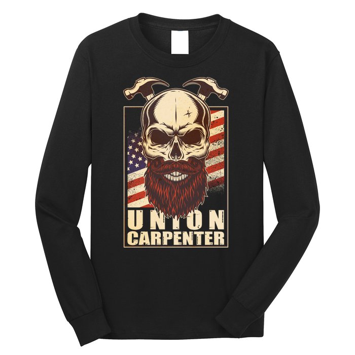 Vintage Union American Carpenter Bearded Skull Long Sleeve Shirt