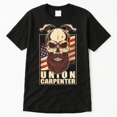 Vintage Union American Carpenter Bearded Skull Tall T-Shirt