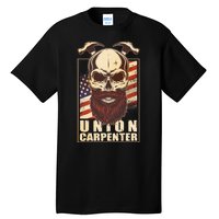 Vintage Union American Carpenter Bearded Skull Tall T-Shirt