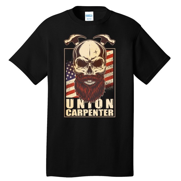 Vintage Union American Carpenter Bearded Skull Tall T-Shirt