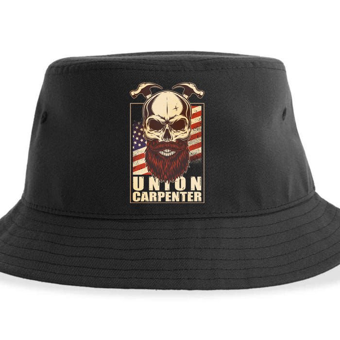 Vintage Union American Carpenter Bearded Skull Sustainable Bucket Hat