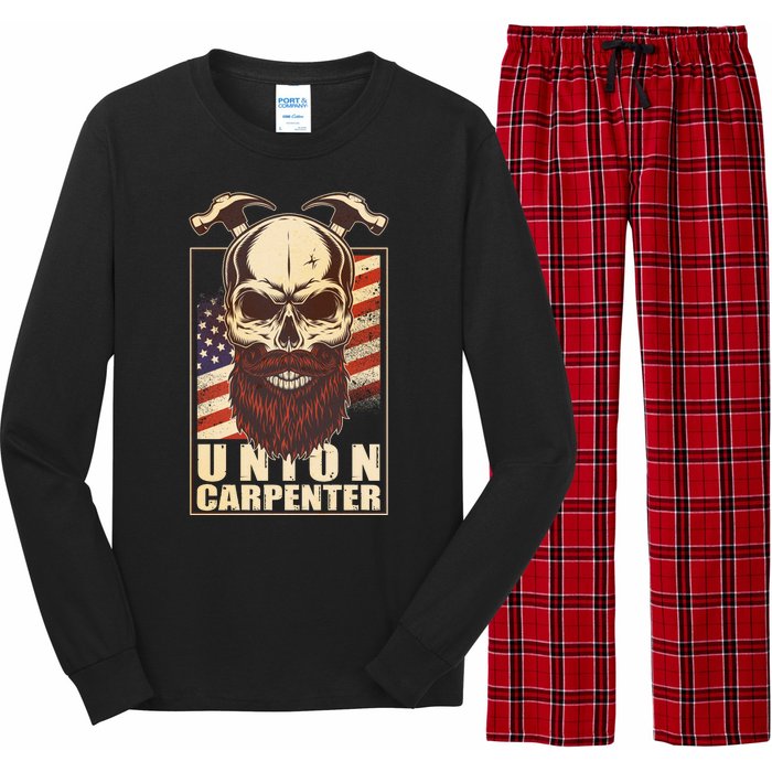 Vintage Union American Carpenter Bearded Skull Long Sleeve Pajama Set