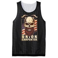 Vintage Union American Carpenter Bearded Skull Mesh Reversible Basketball Jersey Tank