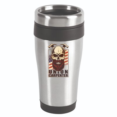 Vintage Union American Carpenter Bearded Skull 16oz Travel Tumbler