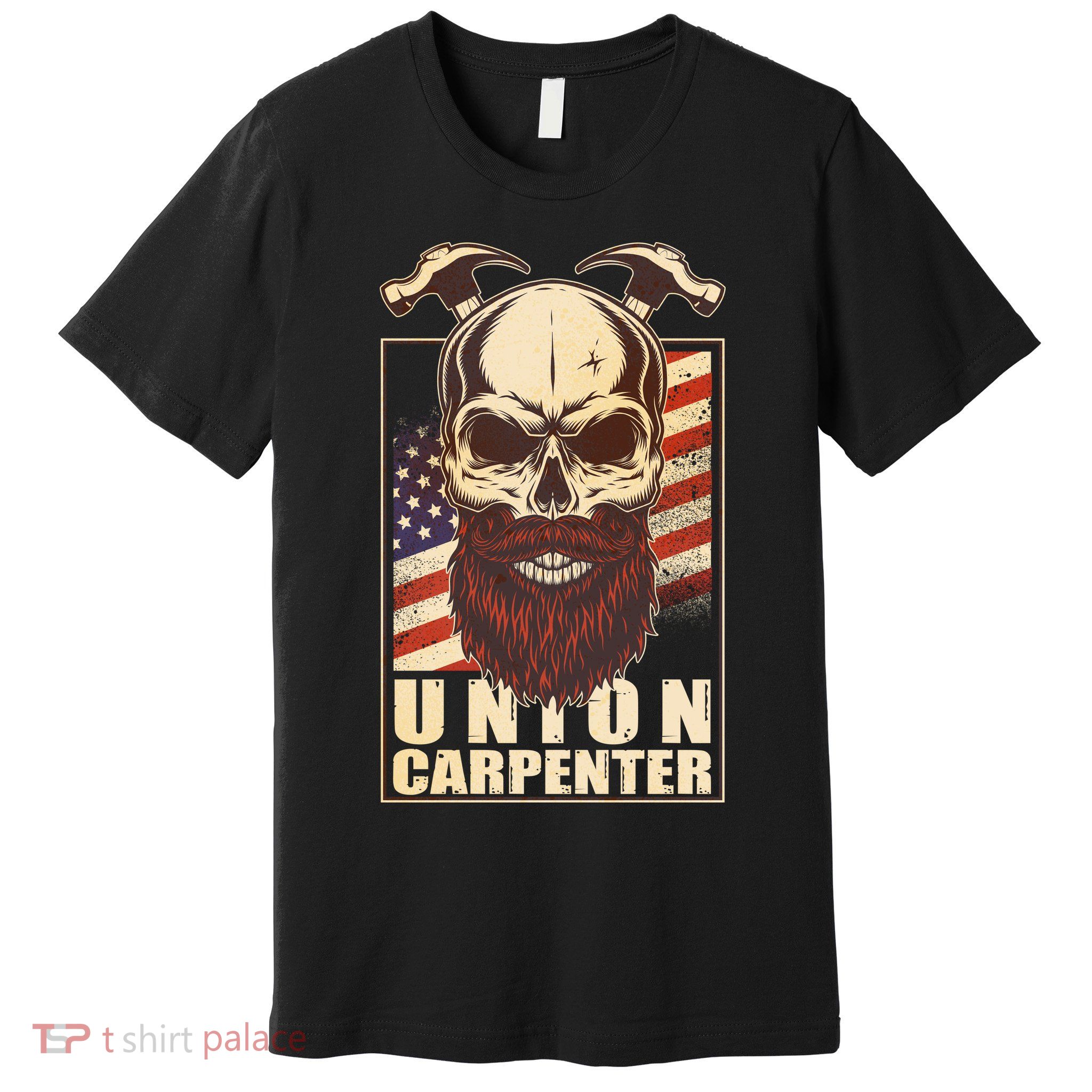 Vintage Union American Carpenter Bearded Skull Premium T-Shirt