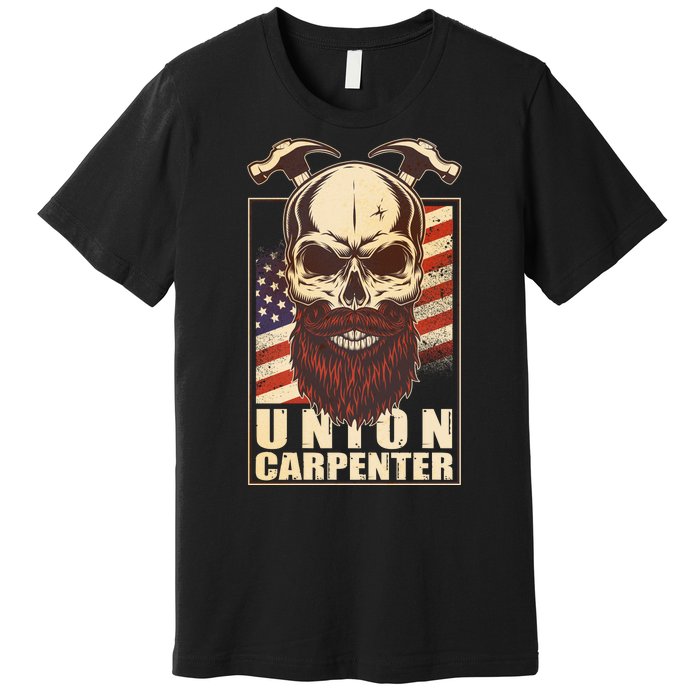 Vintage Union American Carpenter Bearded Skull Premium T-Shirt