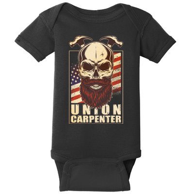 Vintage Union American Carpenter Bearded Skull Baby Bodysuit