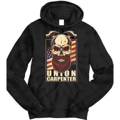 Vintage Union American Carpenter Bearded Skull Tie Dye Hoodie