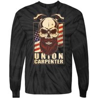 Vintage Union American Carpenter Bearded Skull Tie-Dye Long Sleeve Shirt