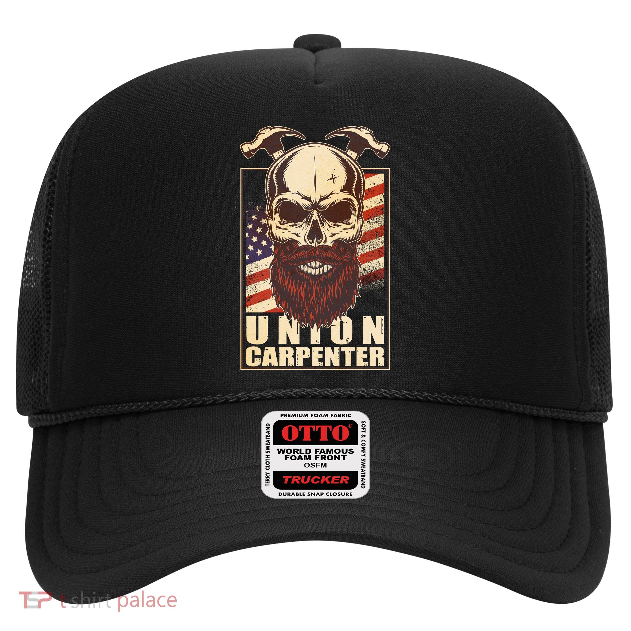 Vintage Union American Carpenter Bearded Skull Trucker Hat