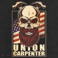 Vintage Union American Carpenter Bearded Skull Trucker Hat