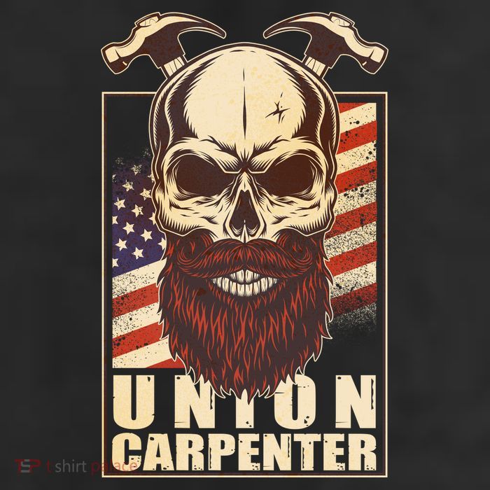 Vintage Union American Carpenter Bearded Skull Trucker Hat