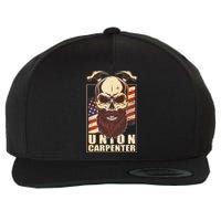 Vintage Union American Carpenter Bearded Skull Wool Snapback Cap