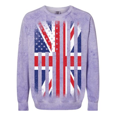 Vintage Union Jack British Flag United Kingdom  Colorblast Crewneck Sweatshirt