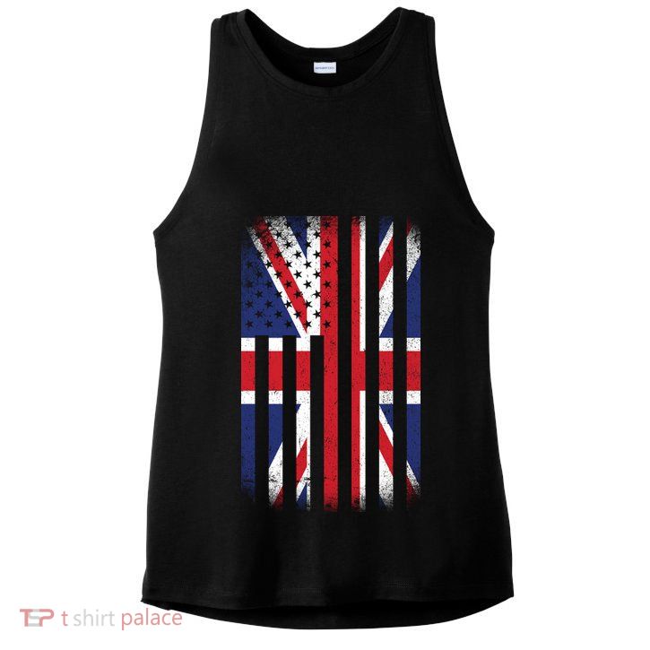 Vintage Union Jack British Flag United Kingdom  Ladies PosiCharge Tri-Blend Wicking Tank