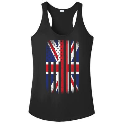 Vintage Union Jack British Flag United Kingdom  Ladies PosiCharge Competitor Racerback Tank