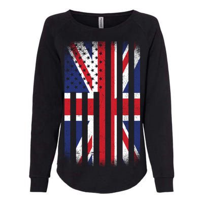 Vintage Union Jack British Flag United Kingdom  Womens California Wash Sweatshirt