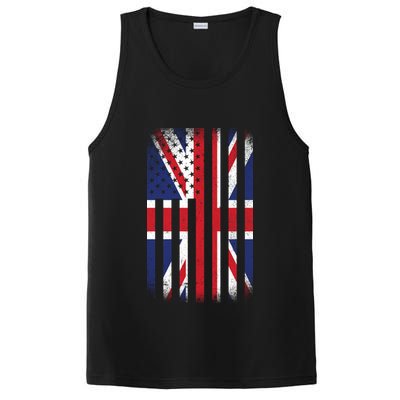 Vintage Union Jack British Flag United Kingdom  PosiCharge Competitor Tank