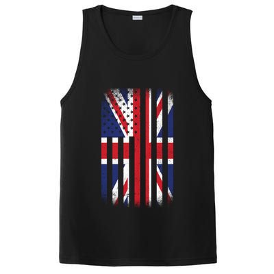 Vintage Union Jack British Flag United Kingdom  PosiCharge Competitor Tank