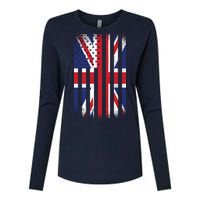 Vintage Union Jack British Flag United Kingdom  Womens Cotton Relaxed Long Sleeve T-Shirt