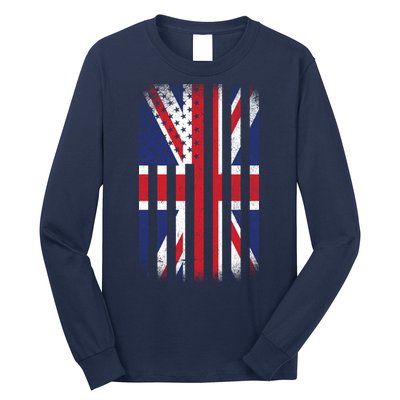 Vintage Union Jack British Flag United Kingdom  Long Sleeve Shirt