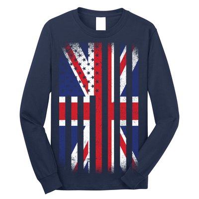 Vintage Union Jack British Flag United Kingdom  Long Sleeve Shirt