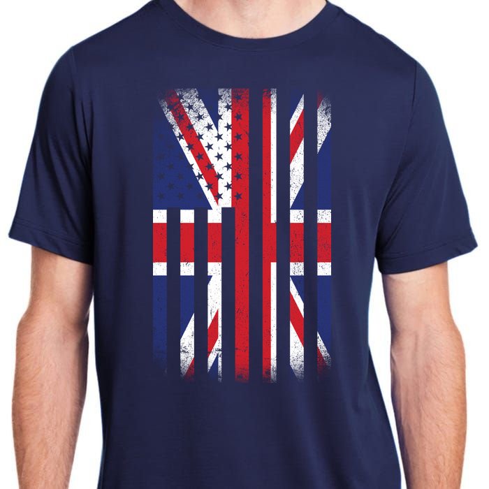 Vintage Union Jack British Flag United Kingdom  Adult ChromaSoft Performance T-Shirt