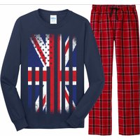 Vintage Union Jack British Flag United Kingdom  Long Sleeve Pajama Set