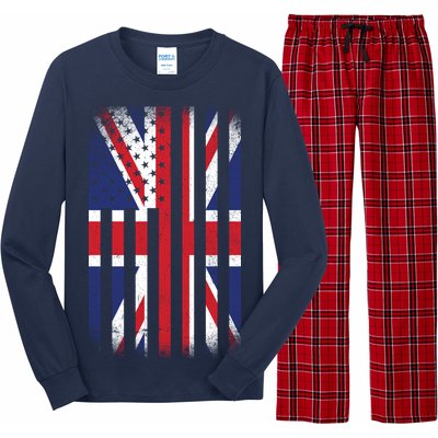 Vintage Union Jack British Flag United Kingdom  Long Sleeve Pajama Set