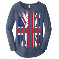 Vintage Union Jack British Flag United Kingdom  Women's Perfect Tri Tunic Long Sleeve Shirt