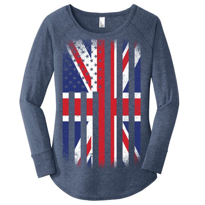 Vintage Union Jack British Flag United Kingdom  Women's Perfect Tri Tunic Long Sleeve Shirt