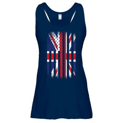 Vintage Union Jack British Flag United Kingdom  Ladies Essential Flowy Tank