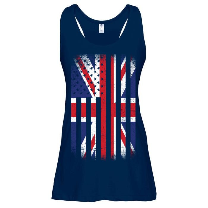 Vintage Union Jack British Flag United Kingdom  Ladies Essential Flowy Tank