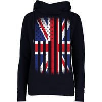 Vintage Union Jack British Flag United Kingdom  Womens Funnel Neck Pullover Hood