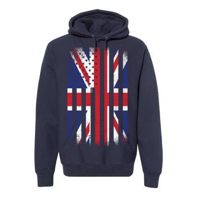 Vintage Union Jack British Flag United Kingdom  Premium Hoodie