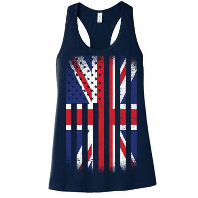 Vintage Union Jack British Flag United Kingdom  Women's Racerback Tank