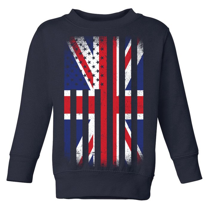 Vintage Union Jack British Flag United Kingdom  Toddler Sweatshirt