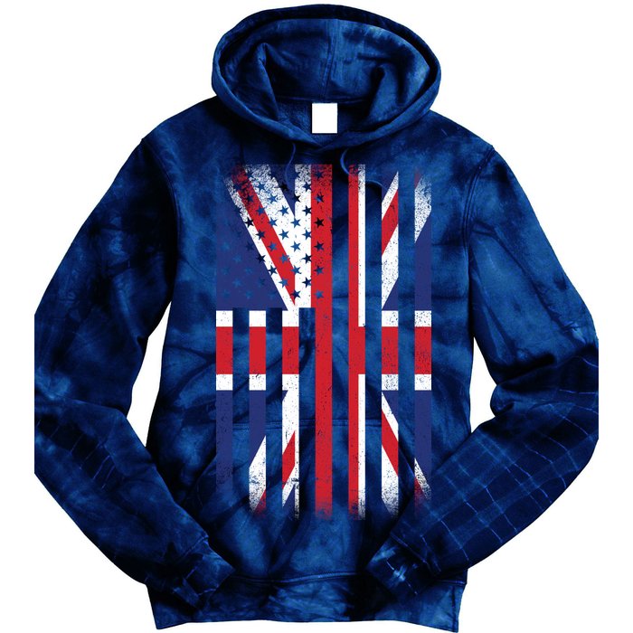 Vintage Union Jack British Flag United Kingdom  Tie Dye Hoodie