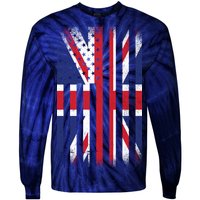 Vintage Union Jack British Flag United Kingdom  Tie-Dye Long Sleeve Shirt