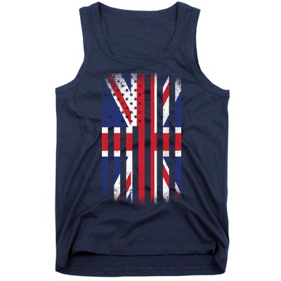 Vintage Union Jack British Flag United Kingdom  Tank Top