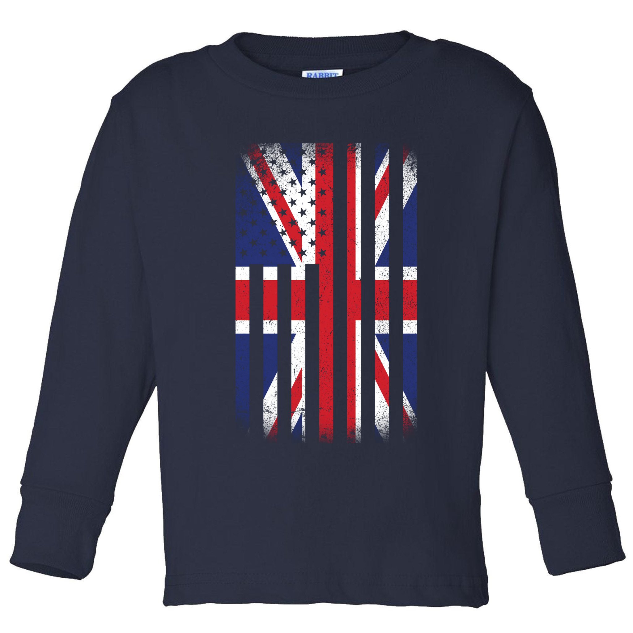 Vintage Union Jack British Flag United Kingdom  Toddler Long Sleeve Shirt