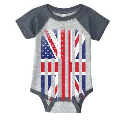 Vintage Union Jack British Flag United Kingdom  Infant Baby Jersey Bodysuit