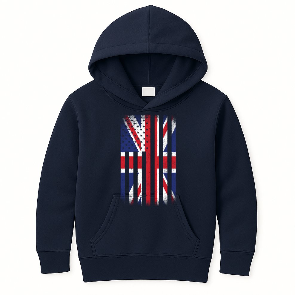 Vintage Union Jack British Flag United Kingdom  Kids Hoodie