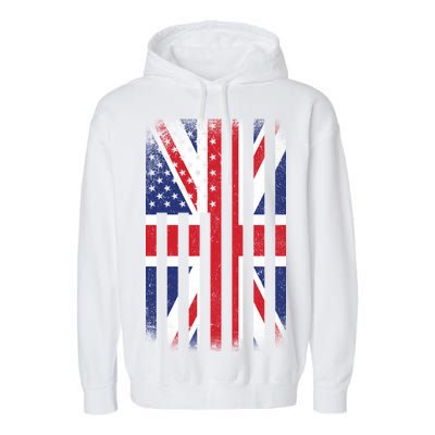 Vintage Union Jack British Flag United Kingdom  Garment-Dyed Fleece Hoodie